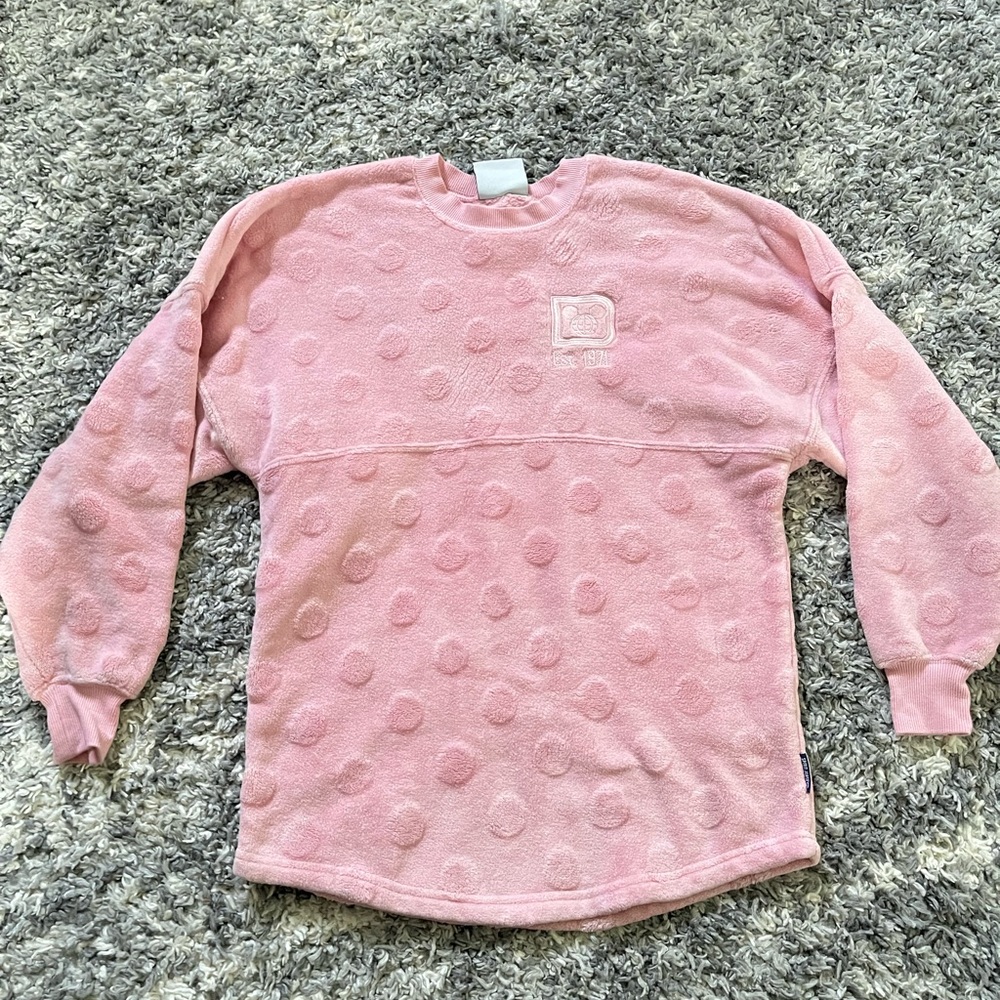 Walt Disney World Spirit Jersey Piglet Pink Polka Dot Adult Fleece Size XS